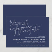 Minimalistisch marineschrift voor bruiloft kaart (Voorkant / Achterkant)