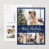 Minimalistisch marineslein White 4 Foto Collage Ke Briefkaart (Voorkant / Achterkant)