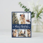 Minimalistisch marineslein White 4 Foto Collage Ke Briefkaart (Staand voorkant)