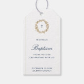 Minimalistisch marionet babyjongen cadeaulabel (Voorkant)