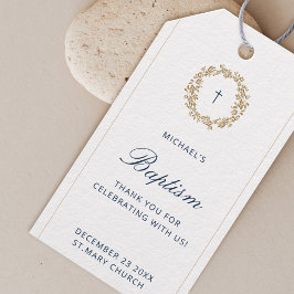 Minimalistisch marionet babyjongen cadeaulabel