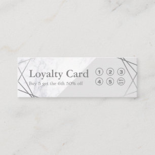 Minimalistisch marmer Geometric Silver Grey Loyalt Mini Visitekaartje
