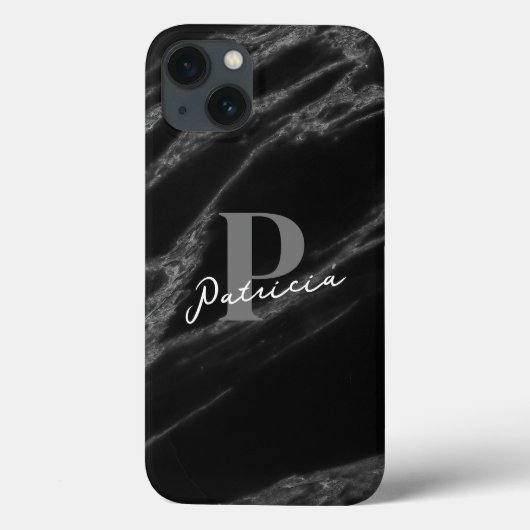 Minimalistisch marmer zwart Case-Mate iPhone case (Achterkant)