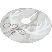 Minimalistisch marmeren hertengewei Taupe Monogram Kerstboom Rok (Gekanteld)