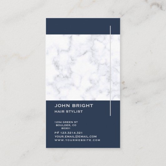 Minimalistisch marmerVisitekaartje Visitekaartje (Achterkant)