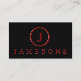 Minimalistisch maroon monogram Logo ingegraveerd e Visitekaartje