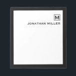 Minimalistisch Masculinair Initiaal en naam Notitieblok<br><div class="desc">Dit elegante,  eenvoudige notitieblok kenmerkt klassieke bloktypografie uw initiaal en naam of douanetekst van uw keus.</div>