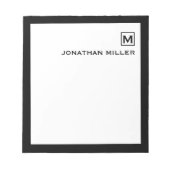 Minimalistisch Masculinair Initiaal en naam Notitieblok (Voorkant)