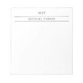 Minimalistisch Masculine | Initialen en naam Notitieblok (Voorkant)