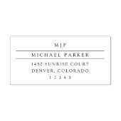 Minimalistisch Masculine | Initialen en retouradre Zelfinktende Stempel (Design)