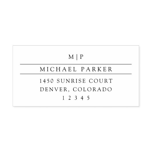 Minimalistisch Masculine | Initialen en retouradre Zelfinktende Stempel (Design)