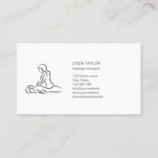 Minimalistisch massagetherapeut visitekaartje (Achterkant)