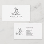 Minimalistisch massagetherapeut visitekaartje (Voorkant / Achterkant)