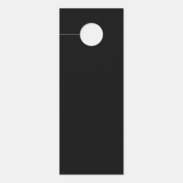 Minimalistisch massief zwart hangend deurteken deurhanger (Voorkant)