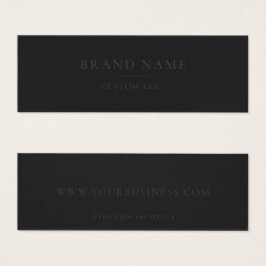 Minimalistisch mat zwart custom business label mini visitekaartjes