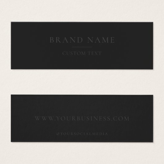Minimalistisch mat zwart custom business label mini visitekaartjes (Voorkant /achterkant)