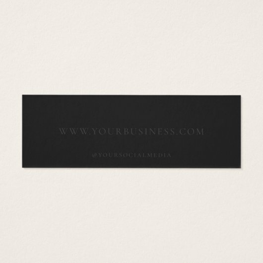 Minimalistisch mat zwart custom business label mini visitekaartjes (Achterkant)