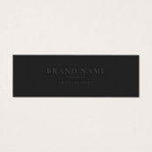 Minimalistisch mat zwart custom business label mini visitekaartjes (Voorkant)