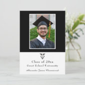 Minimalistisch Medisch Afstuderen Modern Zwart Wit Aankondiging (Staand voorkant)