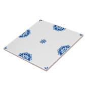 Minimalistisch Mediterraan Blauw en Wit Tegeltje (Zijkant)