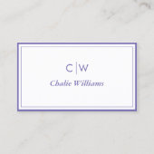 Minimalistisch medium paarse, 2 randen visitekaartje (Voorkant)