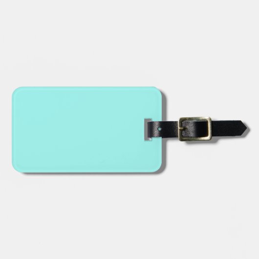 minimalistisch meisje-chic aqua blue Turquoise Bagagelabel (Voorkant horizontaal)