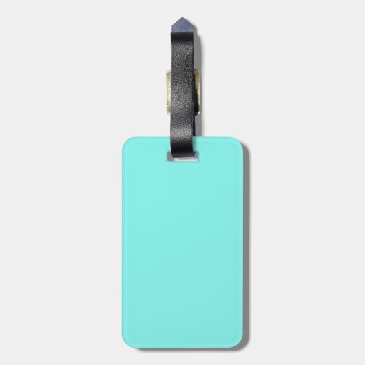 minimalistisch meisje-chic aqua blue Turquoise Bagagelabel (Achterkant verticaal)