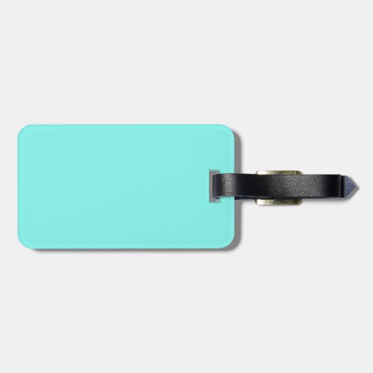 minimalistisch meisje-chic aqua blue Turquoise Bagagelabel (Achterkant horizontaal)