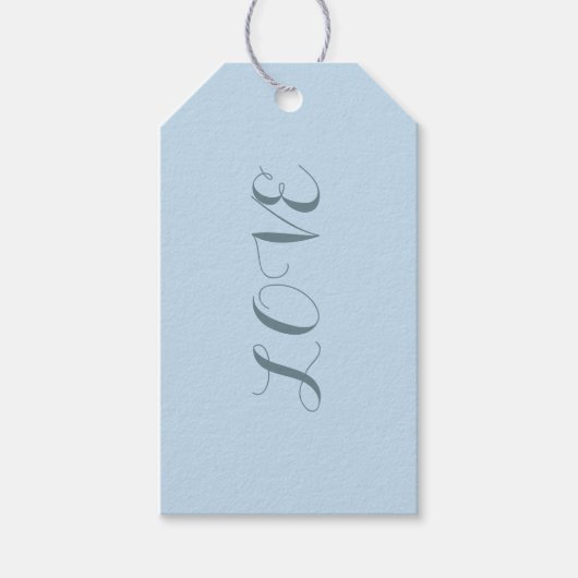Minimalistisch meisje-chic beachy pastelblauw cadeaulabel (Voorkant)