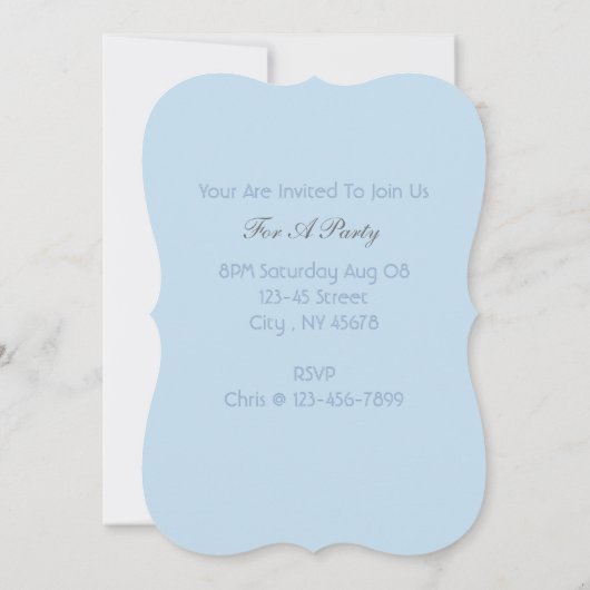 Minimalistisch meisje-chic beachy pastelblauw kaart (Achterkant)