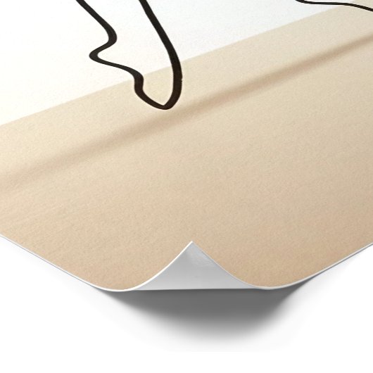 Minimalistisch Meisje Dansen - Abstracte Line Art Poster (Hoek)