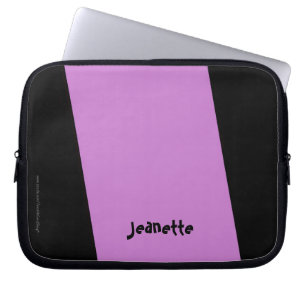 Minimalistisch meisje: Fuschia en Black, naam, com Laptop Sleeve
