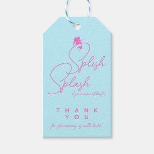 Minimalistisch meisje Mermaid Birthday Dank je Cadeaulabel