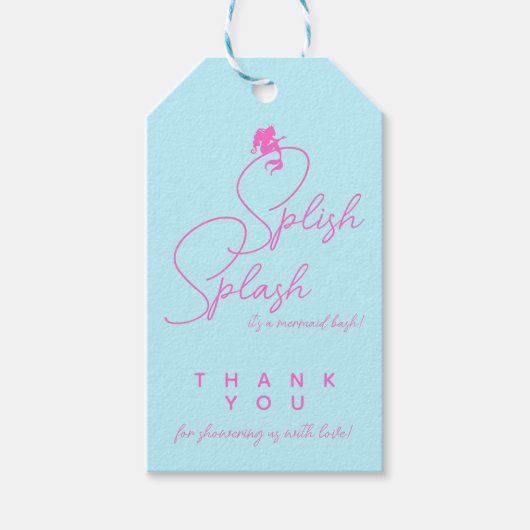 Minimalistisch meisje Mermaid Birthday Dank je Cadeaulabel (Voorkant)