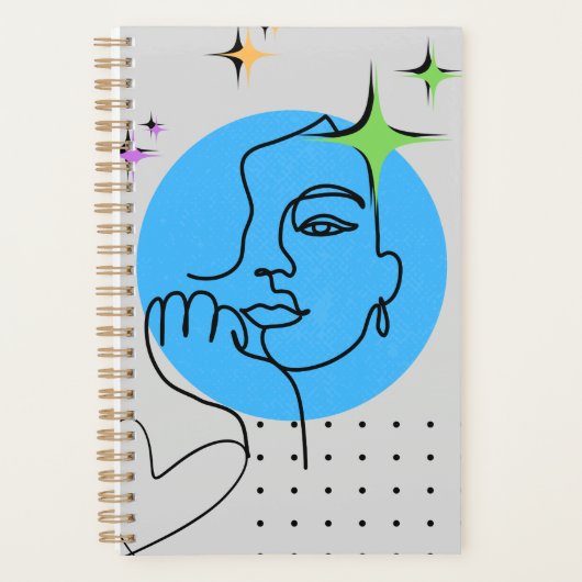Minimalistisch meisje op een planner (Voorkant)