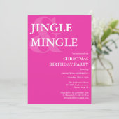 Minimalistisch meisje roze Kerstmis Verjaardagsfee Kaart (Staand voorkant)