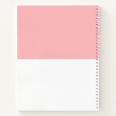 Minimalistisch Meisje Roze Wit Naam Breien Project Notitieboek (Achterkant)