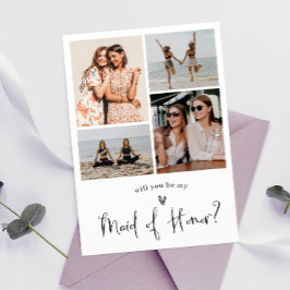 Minimalistisch meisje van het voorstel van de eer  kaart