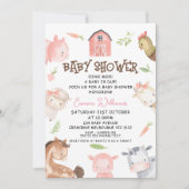 Minimalistisch Meisjes Boerderij Theme Baby shower Kaart (Voorkant)