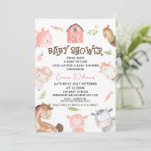Minimalistisch Meisjes Boerderij Theme Baby shower Kaart (Staand voorkant)