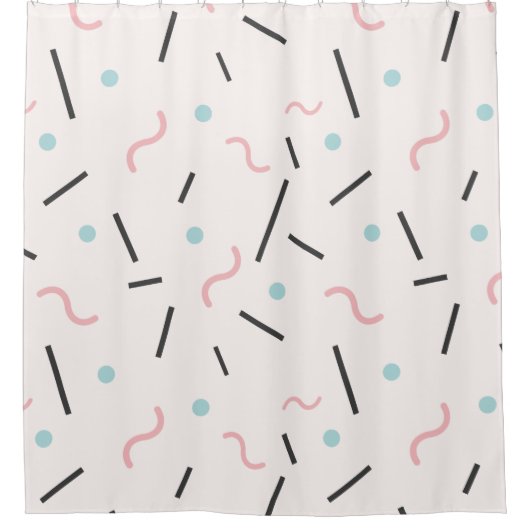 Minimalistisch memphis-patroon douchegordijn (Voorkant)