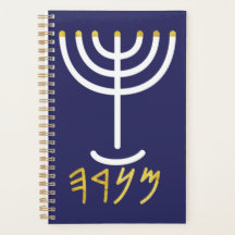 Minimalistisch Menorah Paleo Hebreeuwse Marine Wit