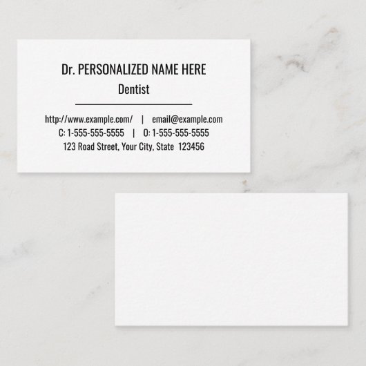 Minimalistisch, menselijk Visitekaartje (Voorkant / Achterkant)