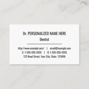 Minimalistisch, menselijk Visitekaartje