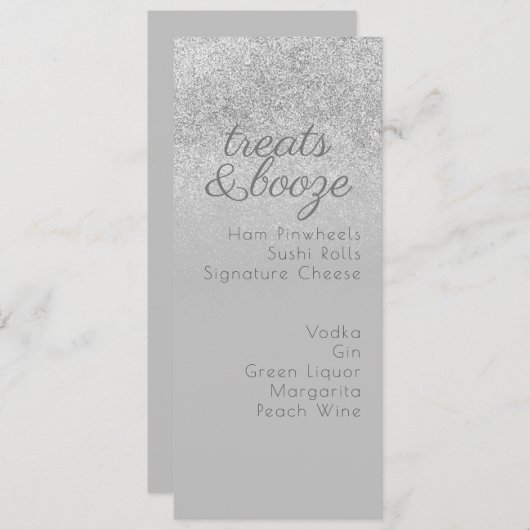 Minimalistisch menu Behandelt Drinken grijs (Voorkant / Achterkant)