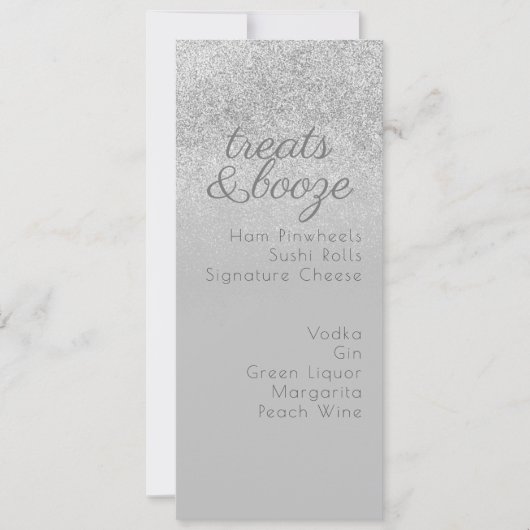 Minimalistisch menu Behandelt Drinken grijs (Voorkant)