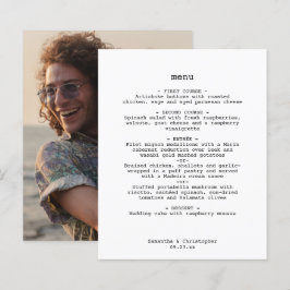 Minimalistisch menu Bindbruiloft Avant-Garde White