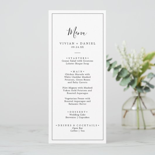 Minimalistisch menu Binddromen (Staand voorkant)