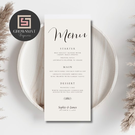 Minimalistisch menu Binddromen
