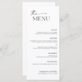 Minimalistisch menu Bindruimte (Voorkant / Achterkant)